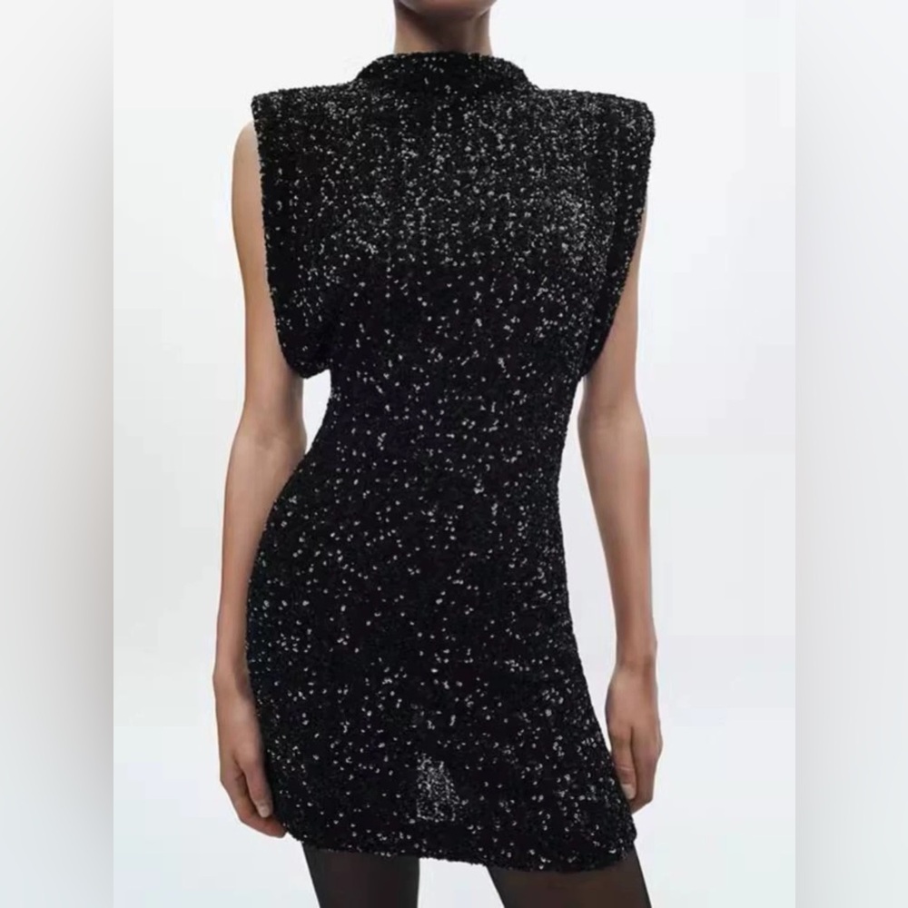 Elegant Black Sequin Dress